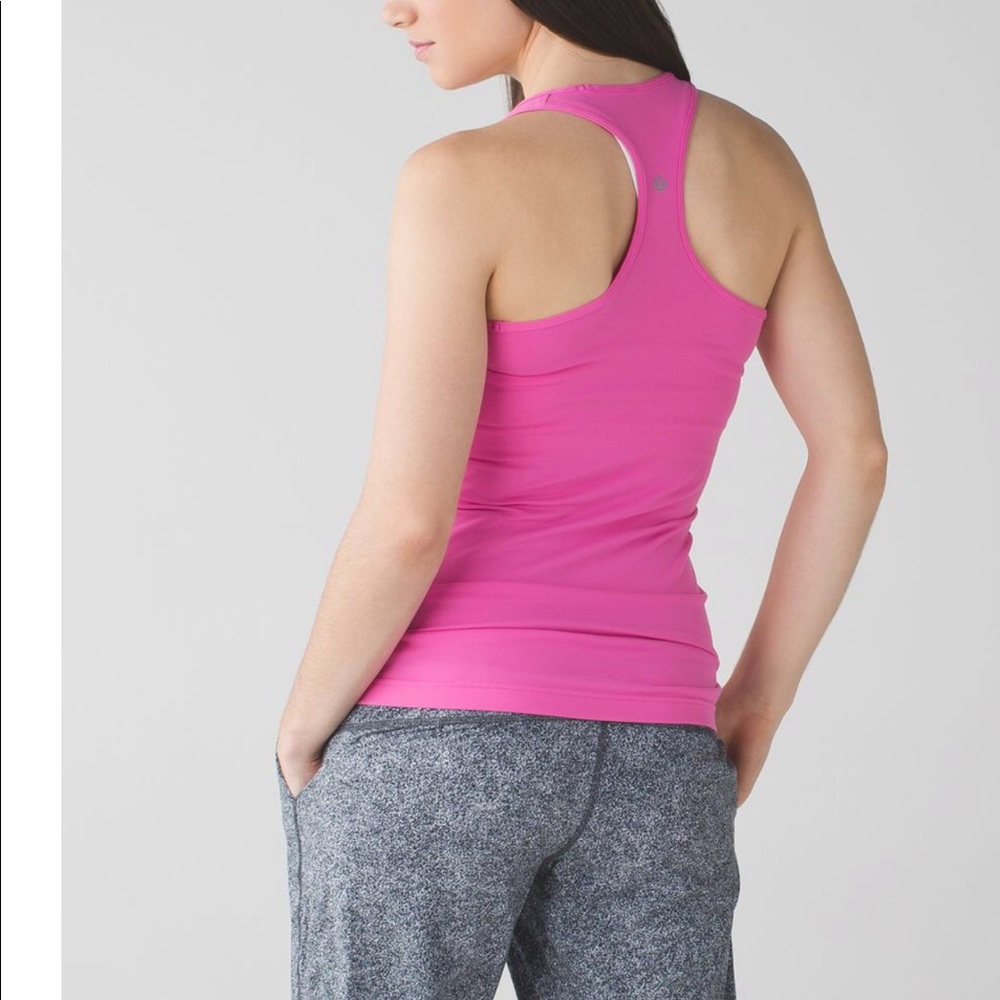 Lululemon pink cool racerback tank sz 4 EUC